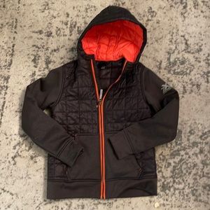 NWOT ZeroXposur Black Boys 8 Jacket with fluorescent orange piping.